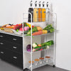 4 Tiers Kitchen Storage Trolley Wheels Vegetable Fruit Cart Drawer Rack DIY UK