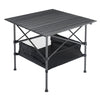 Folding Camping Table Portable Outdoor Garden Dining Picnic Fishing BBQ w/Basket