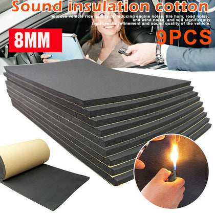 9 Sheets Car Van Sound Proofing Deadening 8mm Insulation Closed Cell Foam