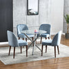 Velvet Dining Chairs Table and Chairs Set Small Lounge Sofa Padded Seat Modern