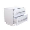 White Bedside Cabinet Table High Gloss Chest of Drawer FREE LED Light Nightstand