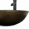 Tempered Glass Basin Sink Vanity Bathroom Clockroom Countertop Wash Bowl w/ Tap