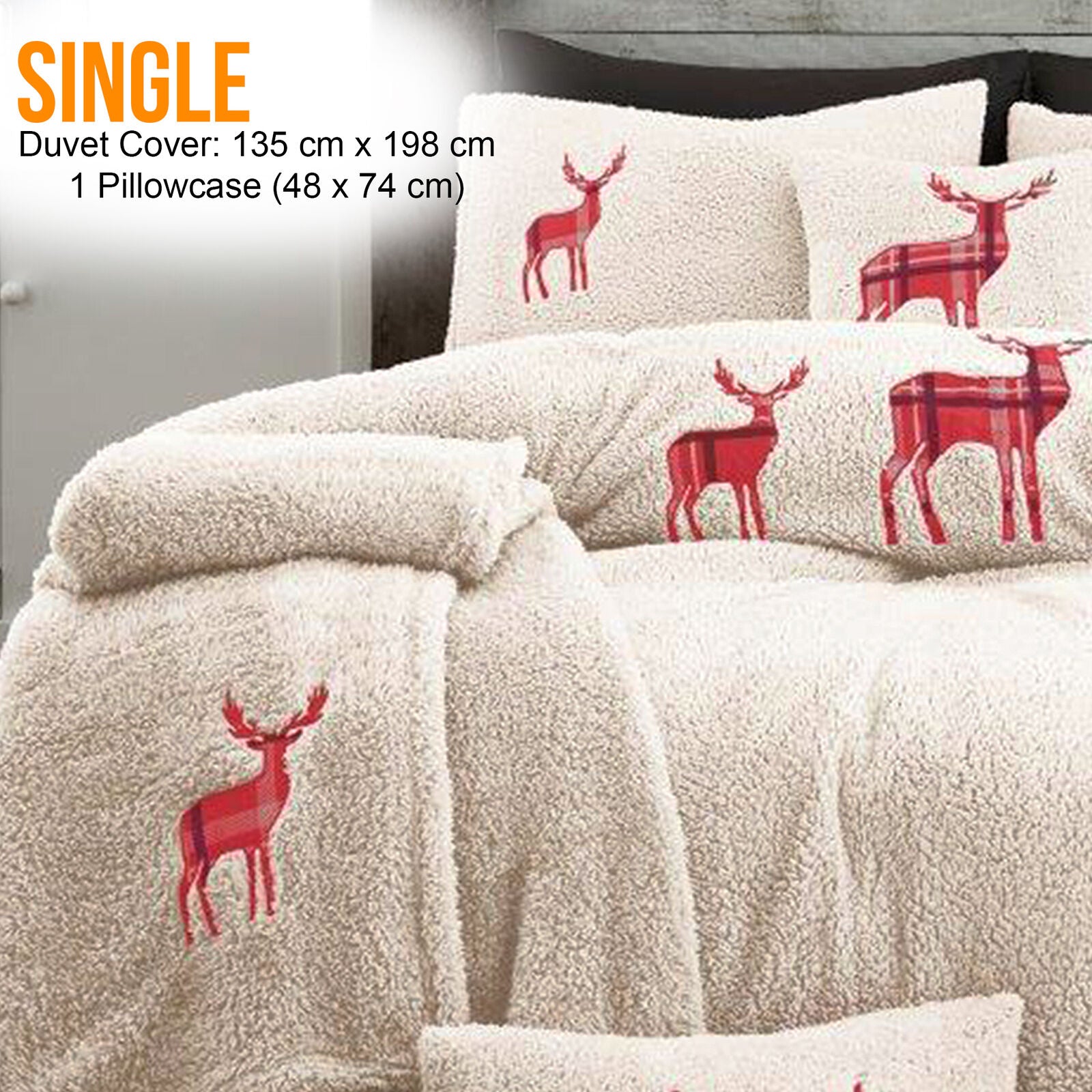 Teddy Bear Fleece Duvet Cover Set Pillow Case Throw Sherpa Thermal Warm Soft Bed