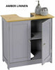 Under Sink Bamboo Bathroom Cabinet Free Standing Basin Cupboard With Grey Shelf