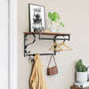 Hallway Coat Hat Rack Wall Mounted Rustic Wood Storage Shelf Hanging Rail Hooks