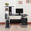 Computer Desk 2 Drawers Multi-Shelves Study Workstation PC Table Office