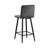 Grey Bar Stools Set of 2 Velvet Breakfast Bar Chairs Metal Legs 65 cm seat High