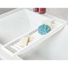 White Bamboo Wood Bath Tub Rack Bathroom Shelf Tidy Tray Storage Caddy Organiser