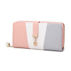 Ladies Faux Leather Tri Colour Clutch Bag Girls Purse Long Card Package Wallet