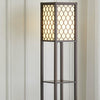 4 Tier Shelf Floor Lamp w/ Shade Standing Light Open Shelves Storage Living Room