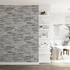 Slate Grey Realistic Stone Brick Wall Effect Textured Wallpaper Wall Faux