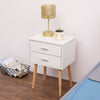Modern Bedside Table with 2 Drawers Nightstand Storage Cabinet Bedroom White
