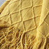 100% Acrylic Knit Throw Blanket Warm Decor Blanket with Tassels for Couch Bed