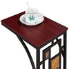 C Shaped Side Table Snack Coffee End Table for Living Room, Slides Up to Sofa