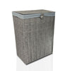 Laundry Basket Hamper Handwoven Grey Resin Bin for Dirty Cloths with Lining