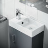 Compact 400mm Basin Vanity Unit Grey Wall Hung Bathroom Sink & Tap Set |Nanuya