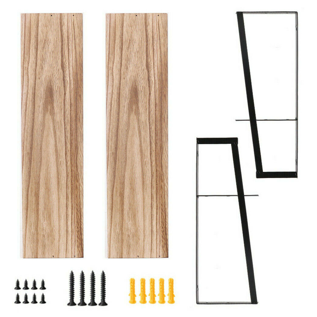 60cm Wall Mounted Wooden Wood Shelves Bookshelf for Bedroom Kitchen Bathroom 2 T