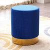 Ottoman Foot Stool Velvet Vanity Seat Round Footrest Stool Dressing Chair