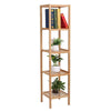 Modern 5 Tiers Storage Rack Shelving Bookcase Bamboo Books Plant Shelf Home