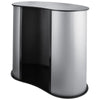 Trade Show Display Silver Portable Podium Impact Table Counter Stand Oval Bean