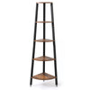 5 Tiers Corner Shelf Unit Ladder Bookcase Industrial Bookshelf Storage Rack