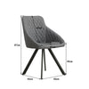 2x Grey&Brown Dining Chairs Set PU Faux Leather Padded Metal Legs Accent Chair