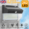 262 LED Solar Powered PIR Motion Sensor Light Bright Outdoor Garden Wall Lights