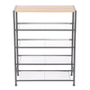 5 Tiers Home Shoe Rack Holder Storage Organiser Stand Wooden Metal Unit Cupboard