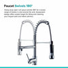 Modern Mono Pull Out Twin Kitchen Mixer Tap Dual Spout Spray Single Lever Chrome