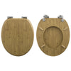 Wooden Toilet Seat with Soft Close Adjustable Hinge for Family Bathroom Oak