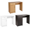 White Black Oak Desk 1 Drawer 1 Door Compact Computer Workstation Home Office