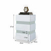 High Gloss Front Chest of 3 Drawers Bedside Table Cabinets LED Light Nightstand