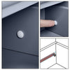 Wooden Side End Table, Bedside Table with Drawer & Shelf Grey Nightstand Bedroom