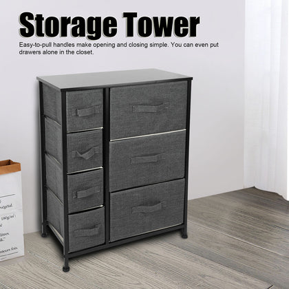 Fabric Chest of 7 Drawers Storage Cabinet Bedroom Furniture Standing Cupboard