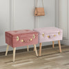 Soft Velvet Storage Ottoman Dressing Table Vanity Chair Living Room Trunk Stool