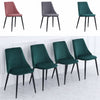 4x Upholstered Velvet Dining Chairs Padded Seat Metal Leg Lounge Kitchen Bedroom
