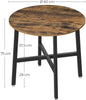 Industrial Dining Table Rustic Brown Round X Shape Black Metal Legs Kitchen Unit