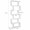 Wooden Bookshelves 6 Tier Storage shelf S Shape Bookcase Display Shelving Unit