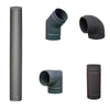 5" 6" Matt Black Chimney Flue Pipe For Wood Log Burning Multifuel Stove