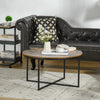 Rustic Round Coffee Table Industrial Style Furniture Metal Side End Vintage Unit