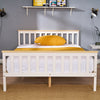 Solid Wooden Pine 4FT6 Double Bed Frame White Slatted Bedframe Bedroom Furniture