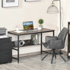 2-Tier Writing Desk Metal Frame Smooth Shelves Storage Shelf Rustic Brown