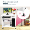 Wooden Trolley Computer PC Laptop Desk White Study Office Bedroom Furniture Wood