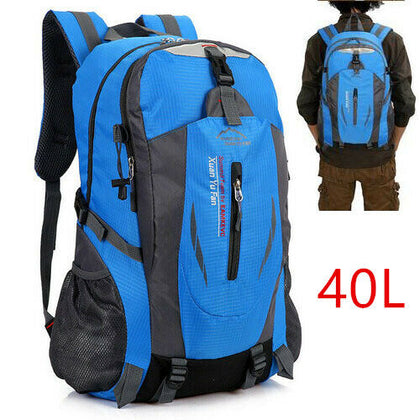 Large Waterproof Backpack 40L Bag Camping Hiking Walking Outdoor Travel Rucksack