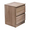 Two Drawer Chest Bedside Cabinet. Rustic Oak Wood Effect. Modern Style Bedside.