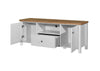 Astbury TV Unit Stand Media Cabinet 2 Doors + Drawer White & Oak