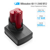 2X For Milwaukee M12 12V Battery XC 5.0 Ah Li-ion High Capacity M12B6 48-11-2460