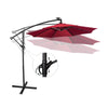 Mondeer 3M Garden Banana Parasol Cantilever Parasol Crank Handle with Solar LED