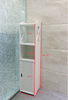 White Bathroom Furniture Tall Cabinet Slim Shelf Cupboard Storage Unit With Door