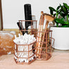 Rose Gold Hexagonal Desk Tidy Office & Makeup Organiser Triple Holder M&W